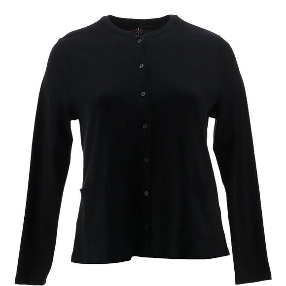 Isaac Mizrahi Live! Essentials Button Front Cardigan - Picture 3 of 4